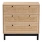 Baxton Studio Cherelle Light Brown 3-Drawer Storage Cabinet - image 3