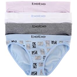 Girls &#40;4-6x&#41; Bebe 4pk. Seamless Block Logo Bikini Underwear