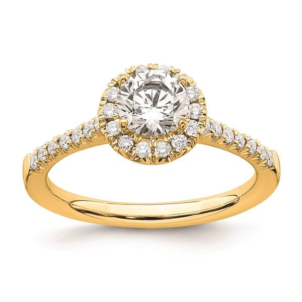 Pure Fire 14kt. Gold Promise Lab Grown Diamond Halo Ring - image 