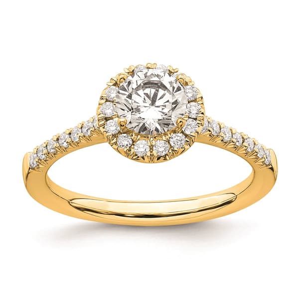 Pure Fire 14kt. Gold Promise Lab Grown Diamond Halo Ring - image 