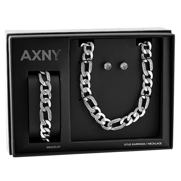 Mens American Exchange Figaro Chain/Bracelet/Earring Set - image 