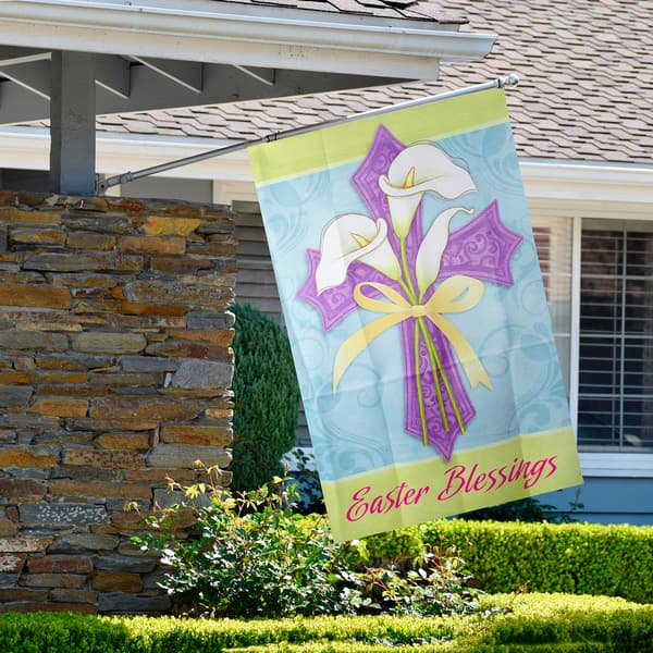 Northlight Seasonal Easter Blessings Outdoor House Flag - image 