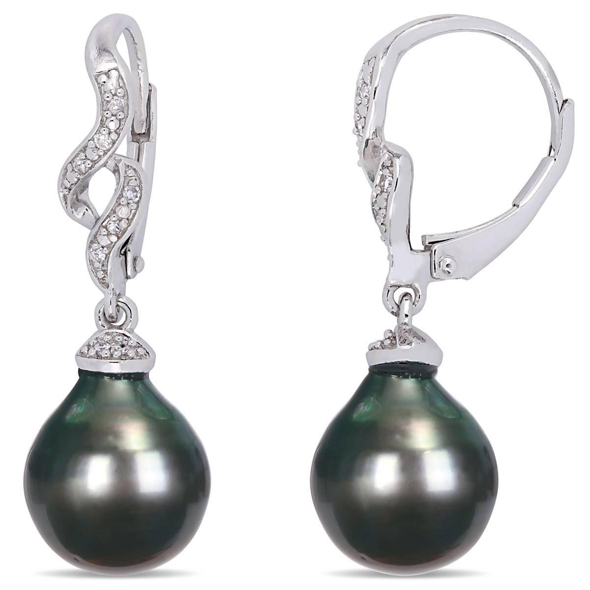 Gemstone Classics™ Tahitian Pearl Twisted Drop Earrings