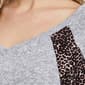 Womens NY Collection Long Sleeve Cheetah V Neck Hacci Sweater - image 4