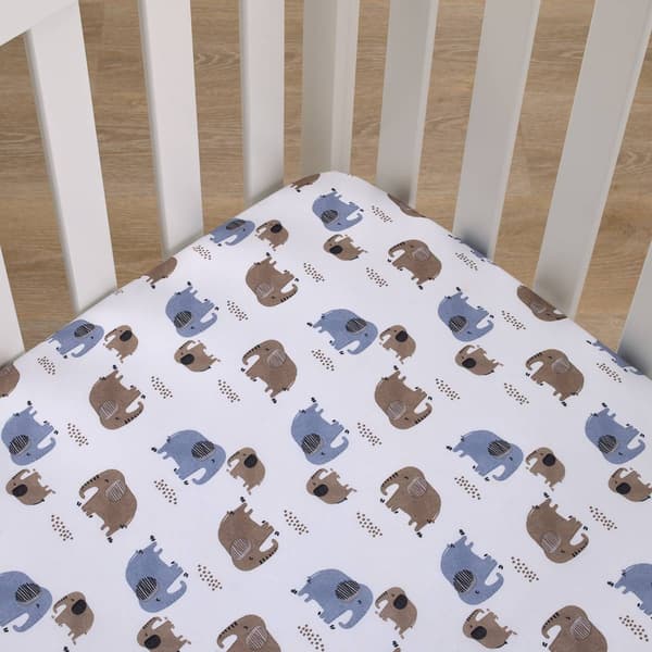 Carter’s® Blue Elephant Super Soft Fitted Crib Sheet