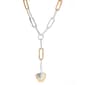 Bella Uno Worn Two-Tone  Paperclip Chain Link Pendant Y-Necklace - image 1
