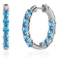 Gemstone Classics(tm) 4x3mm Blue Topaz Inside Out Hoop Earrings - image 1