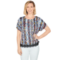 Plus Size Ruby Rd. Larky Lark Lace T-Shirt Top In Joyful Stripes - image 1