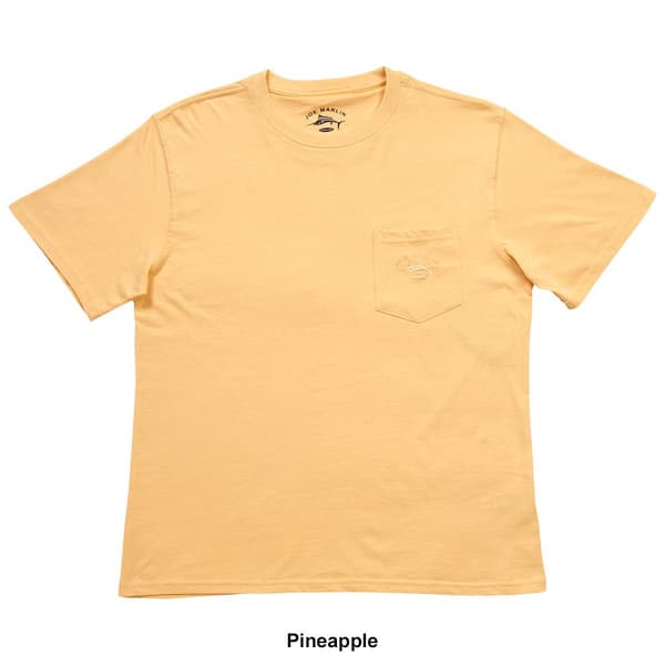 Mens Joe Marlin Solid Embroidered Pocket Tee