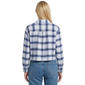 Juniors No Comment Cropped Plaid Flannel Shirt- Blue - image 3
