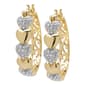 Gianni Argento Diamond Accent Heart Link Hoop Earrings - image 1