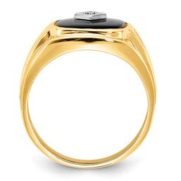 Mens Gentlemens Classics™ 14kt. Gold Onyx & Middle Diamond Ring