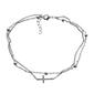 Barefootsies Diamond Accent Cross 2 Strand Anklet Bracelet - image 1