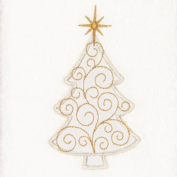 Linum Home Textiles Christmas Scroll Tree Hand Towel