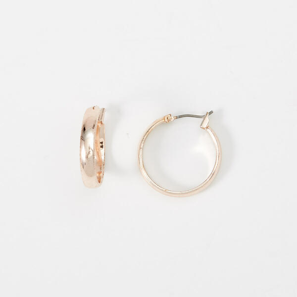 Design Collection Rose Gold Wedding Band Hoop Earrings - image 