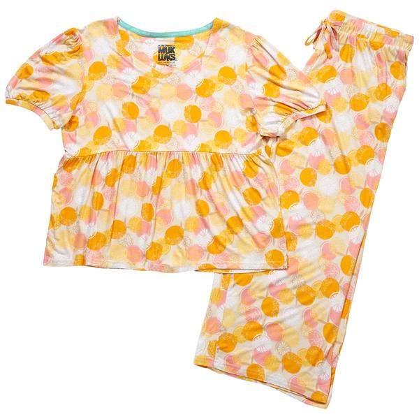 Petite MUK LUKS® Short Sleeve Grapefruit Pajama Set