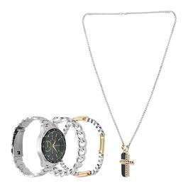 Mens Rocawear Watch w/ Pendant & Bracelet Set - 9659S-42-G28
