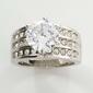 Ashley Cooper&#40;tm&#41; Silver Cubic Zirconia Three Band Pave Ring - image 1