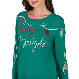 Petite Ruby Rd. Happy Holidays Merry & Bright Sweater