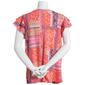 Womens Absolutely Famous Double Flutter Sleeve Patchwork Blouse - image 2