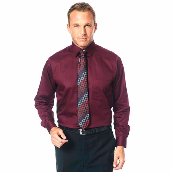 Mens Preswick & Moore(R) Luxury Regular Fit Dress Shirt - Wine - image 