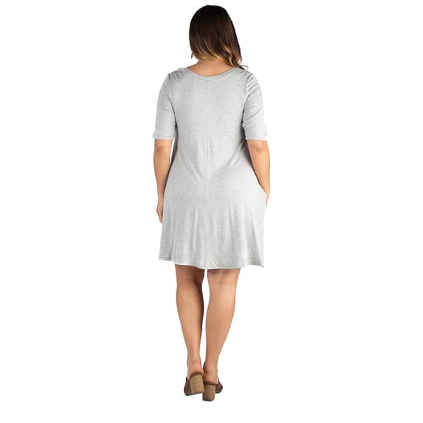 Plus Size 24/7 Comfort Apparel Knee Length Fit & Flare Dress