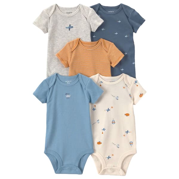 Baby Boy (NB-24M) Carter''s Ib Airplanes Print 5Pk Bodysuits - image 