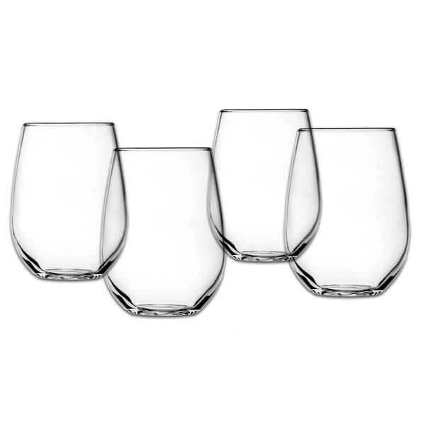 Anchor Hocking Set of 4 Vienna Stemless Wine Glasses - image 