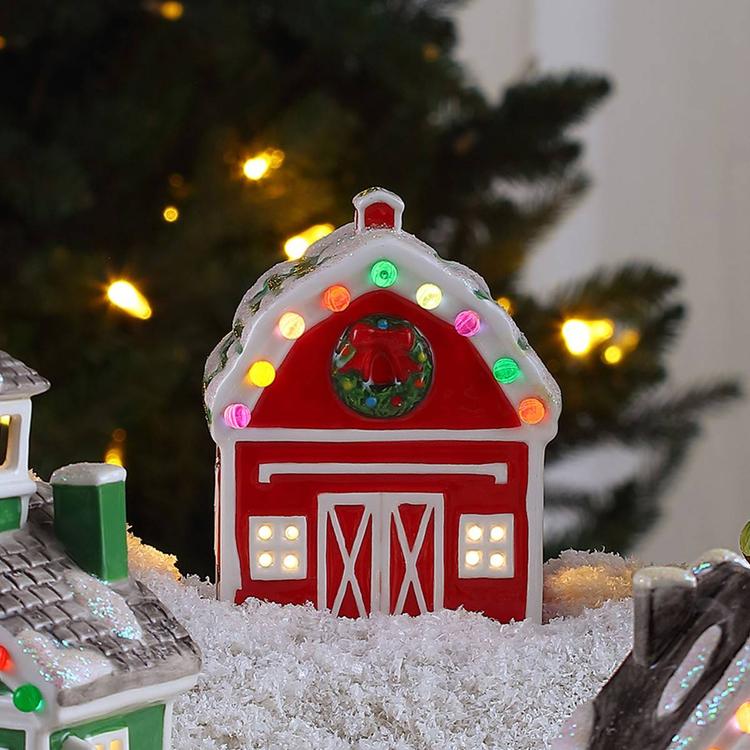 Mr. Christmas 5in. Nostalgic Ceramic Village Barn