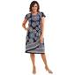 Womens Robbie Bee Short Sleeve Geometric Sarong Wrap Dress - image 1