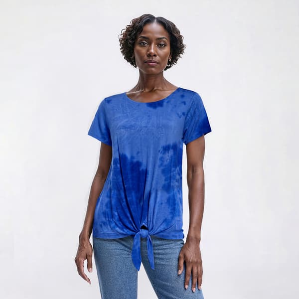 Womens Preswick & Moore® Short Sleeve Tie Front Tie Dye Tee