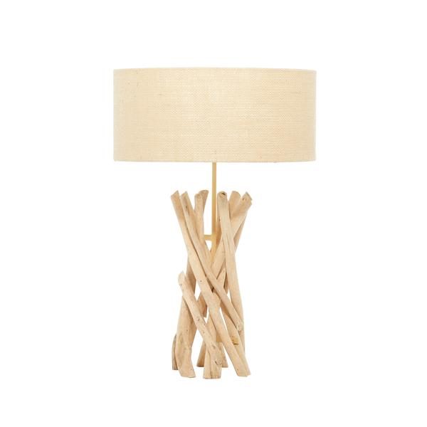 9th & Pike(R) Beige Wood Rustic Table Lamp