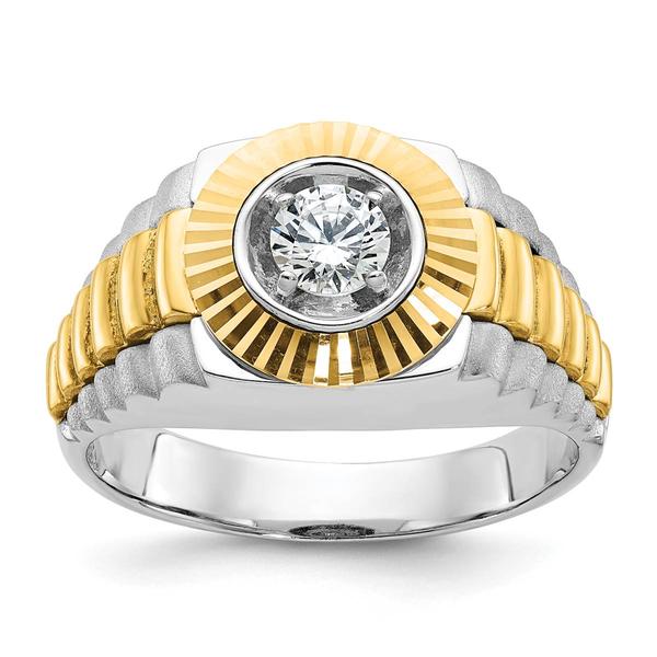 Mens Diamond Classics(tm) 10kt. Two-Tone 3/8ctw. Diamond Ring - image 