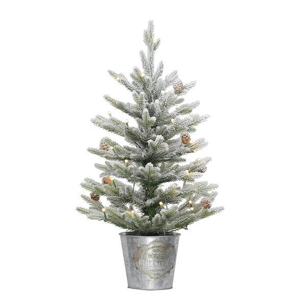 Puleo International 2ft. Metal Pot Artificial Christmas Tree - image 