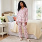 Womens Laura Ashley(R) Pink Bow Long Sleeve Pajama Set - image 1