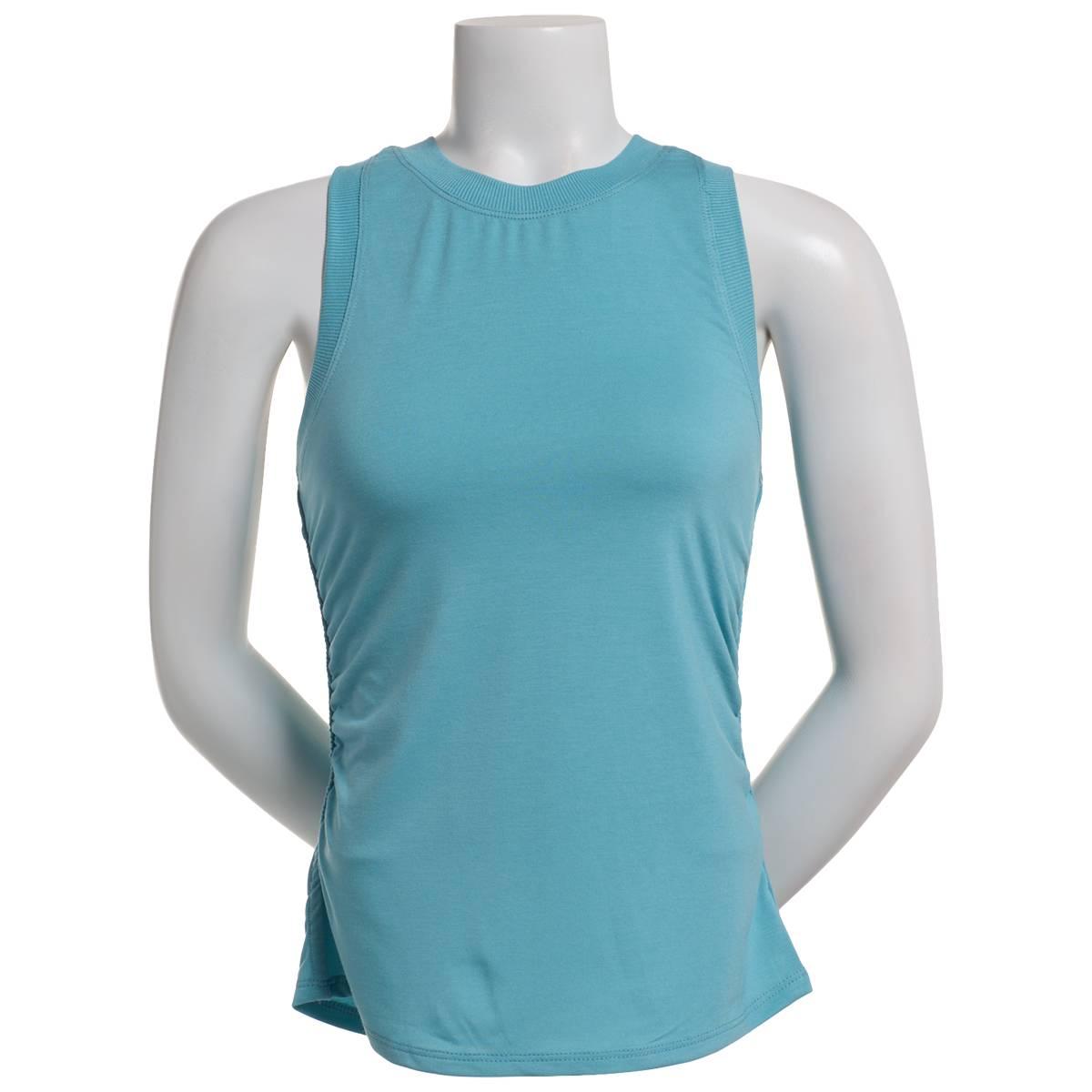 Womens Starting Point Side Ruched Solid Tank Top