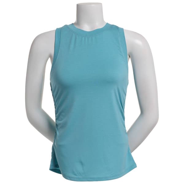 Womens Starting Point Side Ruched Solid Tank Top - image 