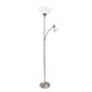 Simple Designs Brushed Nickel Floor Lamp with Reading Light - image 1