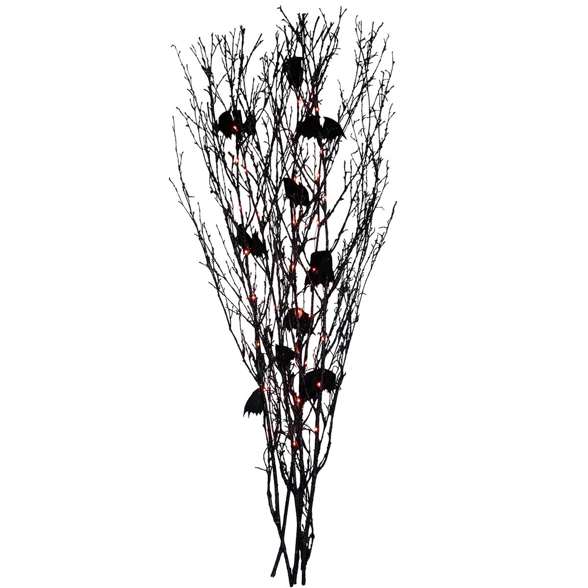 Northlight Seasonal Halloween Branches with Bats - Set of 5