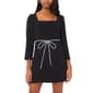 Womens MSK Long Sleeve Square Neck Rhinestone Shift Dress - image 3