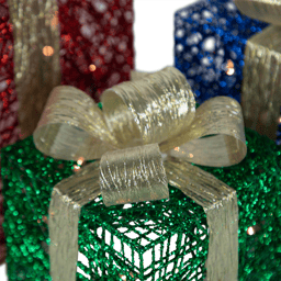 Northlight Red Blue & Green Gift Boxes Christmas Decor - Set of 3