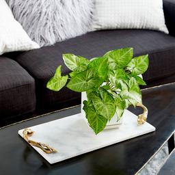 9th & Pike® Natural White Marble Serving Tray