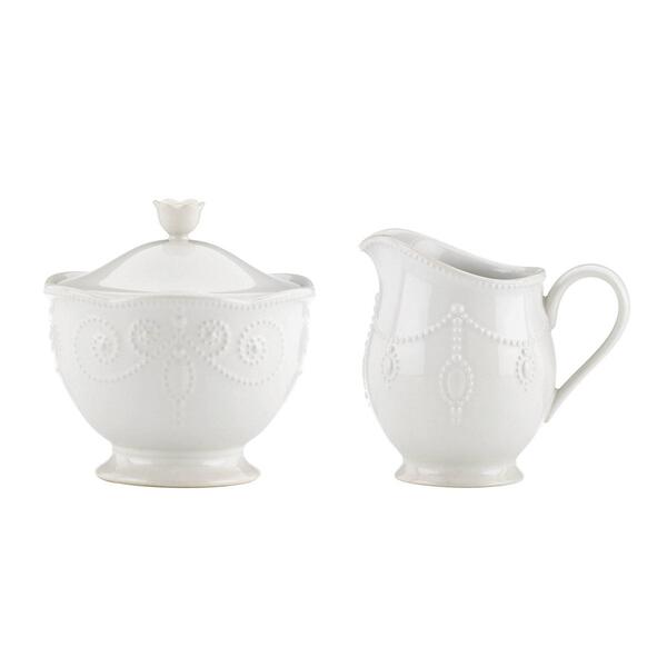 Lenox&#40;R&#41; French Perle White&#40;tm&#41; Sugar and Creamer Set - image 