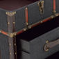 9th & Pike® Blue Wood and Linen Traditional Accent Table - image 5