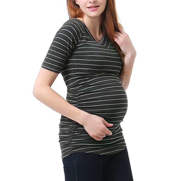 Womens Glow & Grow&#174; Stripe Ruched Maternity Top