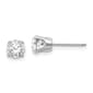 White Gold 5mm. White Topaz Stud Earrings - image 1