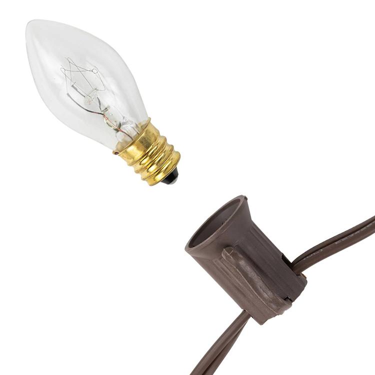 Northlight Seasonal 25ft. Clear C7 Christmas Lights - Brown Wire