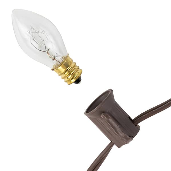 Northlight Seasonal 25ft. Clear C7 Christmas Lights - Brown Wire
