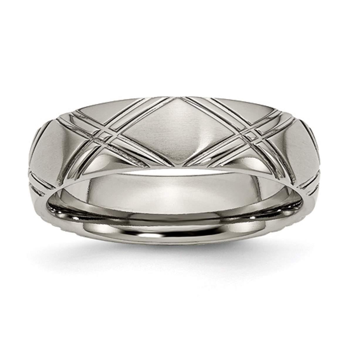 Mens Endless Affection™ Titanium Criss Cross 6mm Polished...