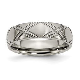Mens Endless Affection(tm) Titanium Criss Cross 6mm Polished Band